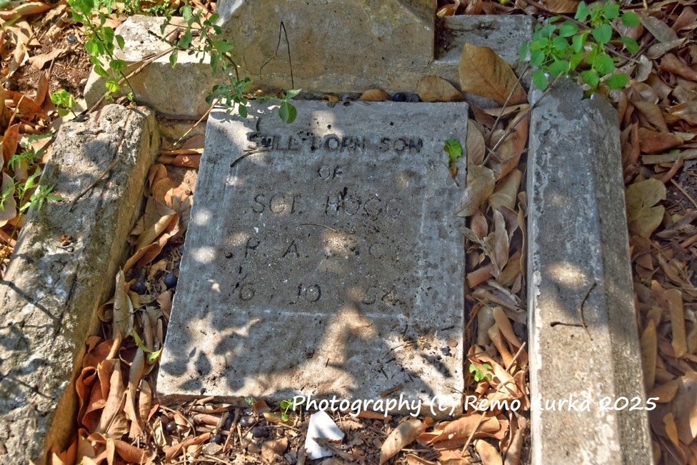 A child's grave from the 1950s at Osu Military Cemetery, Accra